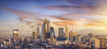 London skyline at sunrise