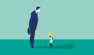 Tall short people man and child