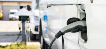 Close up shot of the plug-in electric vehicle charging