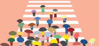 Zebra crossing umbrellas