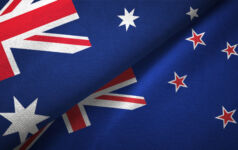 New Zealand and Australia flag together realtions textile cloth fabric texture