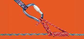 Mountain Climbing technique using carabiner and rope