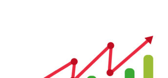 Stock market chart illustration.