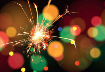 Sparklers with bokeh effect