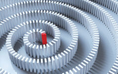 Spiral of domino-shaped pieces