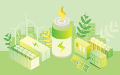 Green powered city illustration