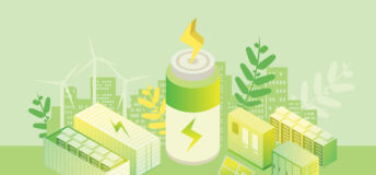 Green powered city illustration
