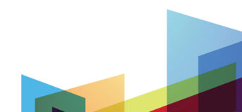 Coloured, translucent isometric shapes overlapping each other