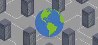 Globe with IT servers