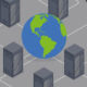 Globe with IT servers