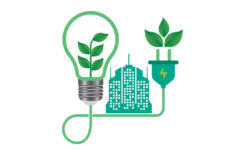 Green energy - plug powering lightbulb