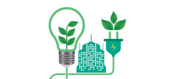 Green energy - plug powering lightbulb