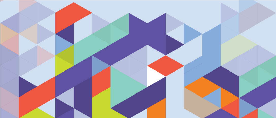 Multi-coloured triangles form an interesting pattern