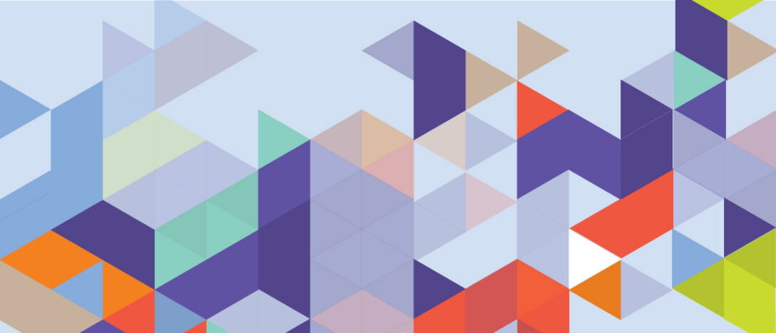 Multi-coloured triangles form an interesting pattern