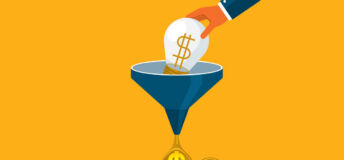 Graphic of a hand funneling money.