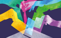 Image of hands voting.