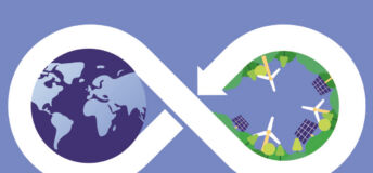 Image of an arrow forming an eternity symbol, representing renewables.