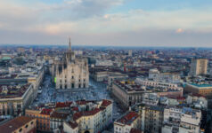 An aerial photo of Milan