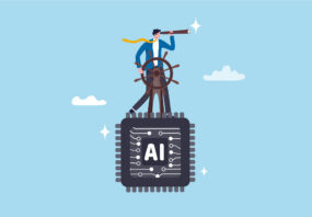 Illustration of the concept of the future of AI.