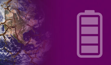 Fault lines emerge on Earth in energy transition, with a an icon depicting battery storage