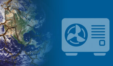 Fault lines emerge on Earth in energy transition, with a an icon depicting heat pumps