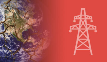 Fault lines emerge on Earth in energy transition, with a an icon depicting power grids