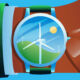Time for sustainable resources, alternative energy, wind energy concept. Vector illustration.