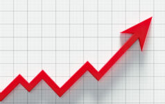 An arrow depicting profit points upwards