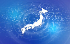 Japan 3D Map on Minimal Corporate Background