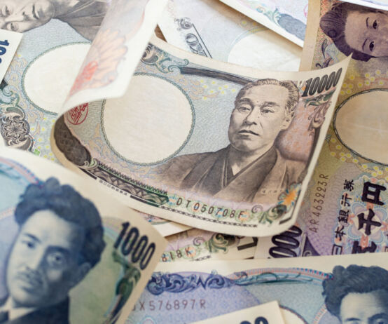 Japanese Yen notes. Money from Japan.
