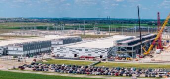 Cropped image of a data center under construction in Plano Texas