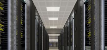 Black storage and processing unit, large AI processing server room, data center storage and network processing room, hard disk drive storage, and processor cooling system,3D rendering .High-tech data center with server racks .