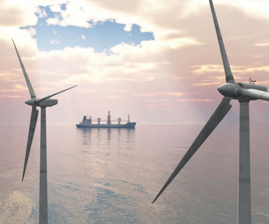 Seraya Partners Fund II nearly at $1.5bn target โ exclusive Computer generated 3D illustration with offshore wind turbines and cargo ship