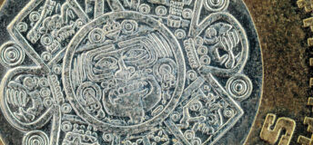 A photograph of a mexican coin