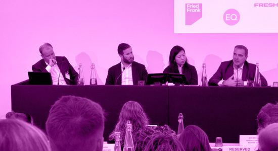 Michael Aherne, HSF Kramer; Tim Fassam, Standard Life; Tiffany Tsang, Pensions UK; Charlie Geffen, University of Surrey